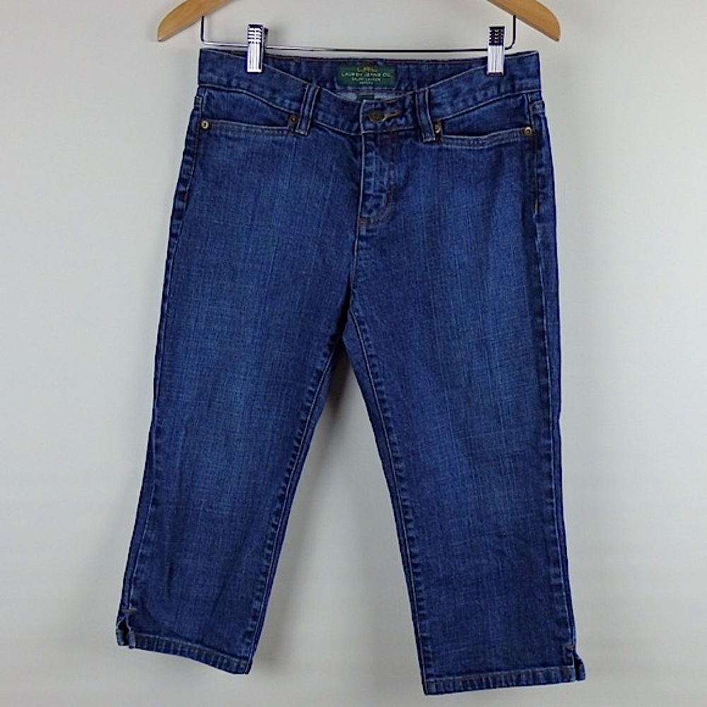 Ralph Lauren Classic Midcalf Capri Denim Jean Shorts 4P